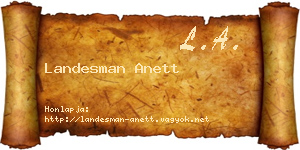 Landesman Anett névjegykártya